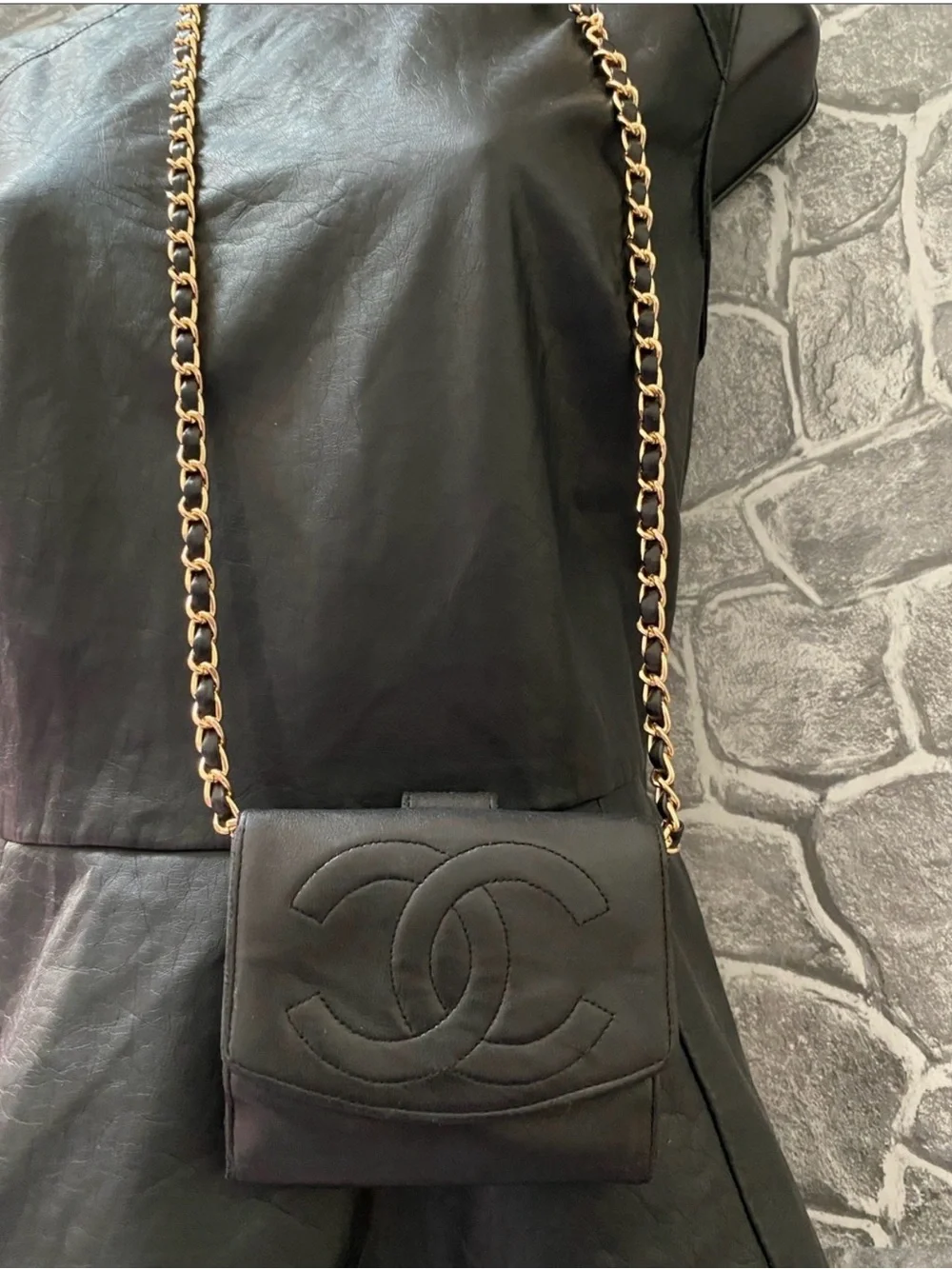 Authentic CHANEL Timeless CC Logo Leather Wallet